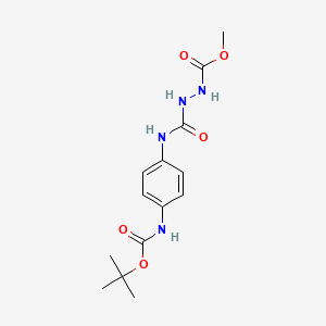 molecular formula C14H20N4O5 B1653289 tert-butyl N-(4-{[N'-(methoxycarbonyl)hydrazinecarbonyl]amino}phenyl)carbamate CAS No. 1803562-66-4