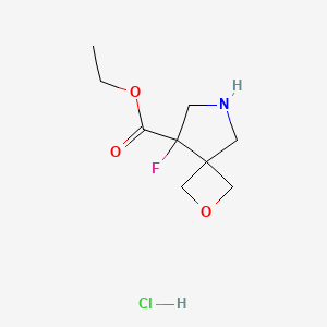 molecular formula C9H15ClFNO3 B1653304 Ethyl 8-fluoro-2-oxa-6-azaspiro[3.4]octane-8-carboxylate hydrochloride CAS No. 1803585-70-7