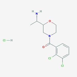 molecular formula C13H17Cl3N2O2 B1653320 1-[4-(2,3-Dichlorobenzoyl)morpholin-2-yl]ethan-1-amine hydrochloride CAS No. 1803599-80-5