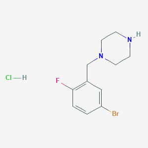 molecular formula C11H15BrClFN2 B1653323 1-[(5-Bromo-2-fluorophenyl)methyl]piperazine;hydrochloride CAS No. 1803601-49-1