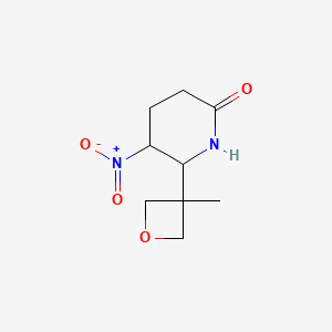 molecular formula C9H14N2O4 B1653327 6-(3-Methyloxetan-3-yl)-5-nitropiperidin-2-one CAS No. 1803604-61-6
