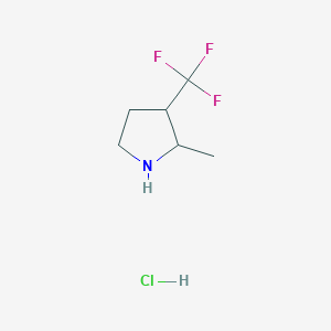molecular formula C6H11ClF3N B1653330 2-Methyl-3-(trifluoromethyl)pyrrolidine hydrochloride CAS No. 1803607-62-6
