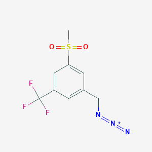 molecular formula C9H8F3N3O2S B1653334 1-(Azidomethyl)-3-methylsulfonyl-5-(trifluoromethyl)benzol CAS No. 1803611-55-3