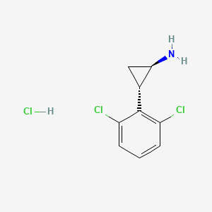 molecular formula C9H10Cl3N B1653345 (1R,2S)-2-(2,6-Dichlorophenyl)cyclopropan-1-amine;hydrochloride CAS No. 1807934-05-9