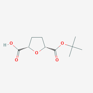 molecular formula C10H16O5 B1653351 5-[(Tert-butoxy)carbonyl]oxolane-2-carboxylic acid, cis CAS No. 1807941-56-5