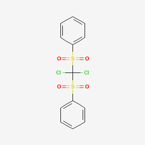 molecular formula C13H10Cl2O4S2 B1653359 1,1'-[(Dichloromethanediyl)disulfonyl]dibenzene CAS No. 18087-00-8