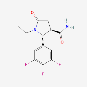 1-Ethyl-5-oxo-2-(3,4,5-trifluorophenyl)pyrrolidine-3-carboxamide, trans