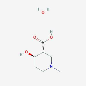 molecular formula C7H15NO4 B1653385 rac-(3R,4R)-4-Hydroxy-1-methyl-3-piperidinecarboxylic acid hydrate CAS No. 1820583-38-7