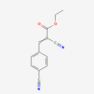 molecular formula C13H10N2O2 B1653422 2-Propenoic acid, 2-cyano-3-(4-cyanophenyl)-, ethyl ester CAS No. 18269-12-0