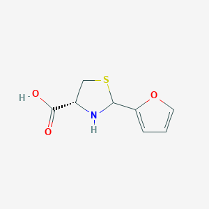 molecular formula C8H9NO3S B1653451 4-Thiazolidinecarboxylic acid, 2-(2-furanyl)-, (4R)- CAS No. 185017-90-7