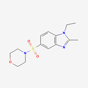 molecular formula C14H19N3O3S B1653452 Morpholine, 4-[(1-ethyl-2-methyl-1H-benzimidazol-5-yl)sulfonyl]- CAS No. 185031-67-8
