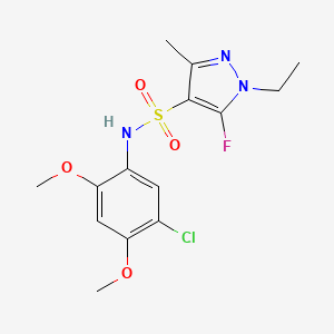 N-(5-Chloro-2,4-dimethoxyphenyl)-1-ethyl-5-fluoro-3-methylpyrazole-4-sulfonamide