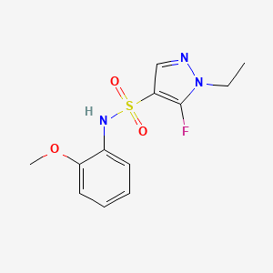 molecular formula C12H14FN3O3S B1653476 1-Ethyl-5-fluoro-N-(2-methoxyphenyl)pyrazole-4-sulfonamide CAS No. 1855891-22-3