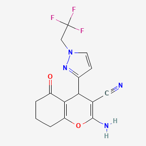 2-Amino-5-oxo-4-[1-(2,2,2-trifluoroethyl)pyrazol-3-YL]-4,6,7,8-tetrahydrochromene-3-carbonitrile