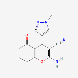 2-Amino-4-(1-methylpyrazol-4-YL)-5-oxo-4,6,7,8-tetrahydrochromene-3-carbonitrile