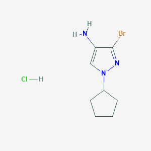molecular formula C8H13BrClN3 B1653486 3-Bromo-1-cyclopentyl-1H-pyrazol-4-amine hydrochloride CAS No. 1855907-32-2