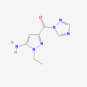 molecular formula C8H10N6O B1653491 1-ethyl-3-(1H-1,2,4-triazol-1-ylcarbonyl)-1H-pyrazol-5-amine CAS No. 1855944-68-1