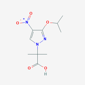 molecular formula C10H15N3O5 B1653503 2-(3-isopropoxy-4-nitro-1H-pyrazol-1-yl)-2-methylpropanoic acid CAS No. 1856020-13-7