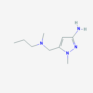 molecular formula C9H18N4 B1653506 1-methyl-5-{[methyl(propyl)amino]methyl}-1H-pyrazol-3-amine CAS No. 1856020-56-8