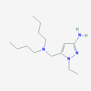 molecular formula C14H28N4 B1653508 5-[(dibutylamino)methyl]-1-ethyl-1H-pyrazol-3-amine CAS No. 1856020-65-9