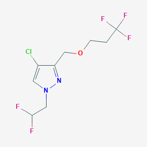 molecular formula C9H10ClF5N2O B1653512 4-chloro-1-(2,2-difluoroethyl)-3-[(3,3,3-trifluoropropoxy)methyl]-1H-pyrazole CAS No. 1856027-45-6