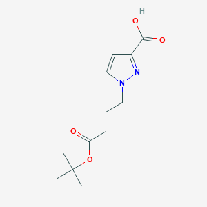 molecular formula C12H18N2O4 B1653515 1-(4-tert-butoxy-4-oxobutyl)-1H-pyrazole-3-carboxylic acid CAS No. 1856030-97-1