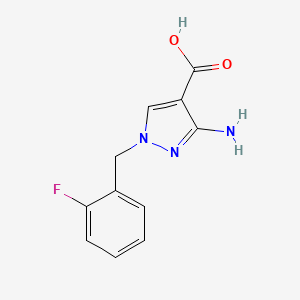 molecular formula C11H10FN3O2 B1653517 3-amino-1-(2-fluorobenzyl)-1H-pyrazole-4-carboxylic acid CAS No. 1856031-33-8