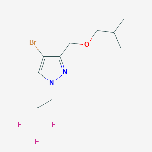 molecular formula C11H16BrF3N2O B1653528 4-bromo-3-(isobutoxymethyl)-1-(3,3,3-trifluoropropyl)-1H-pyrazole CAS No. 1856042-59-5