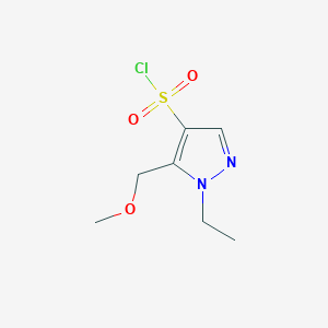 molecular formula C7H11ClN2O3S B1653529 1-ethyl-5-(methoxymethyl)-1H-pyrazole-4-sulfonyl chloride CAS No. 1856042-79-9