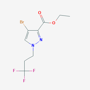 molecular formula C9H10BrF3N2O2 B1653532 ethyl 4-bromo-1-(3,3,3-trifluoropropyl)-1H-pyrazole-3-carboxylate CAS No. 1856043-93-0