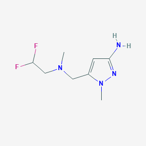 molecular formula C8H14F2N4 B1653533 5-{[(2,2-difluoroethyl)(methyl)amino]methyl}-1-methyl-1H-pyrazol-3-amine CAS No. 1856044-28-4