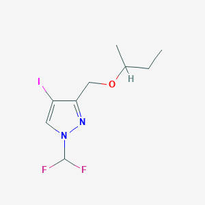 molecular formula C9H13F2IN2O B1653534 3-(sec-butoxymethyl)-1-(difluoromethyl)-4-iodo-1H-pyrazole CAS No. 1856044-33-1