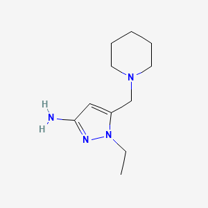 molecular formula C11H20N4 B1653536 1-ethyl-5-(piperidin-1-ylmethyl)-1H-pyrazol-3-amine CAS No. 1856044-76-2