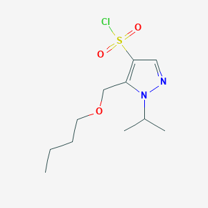 molecular formula C11H19ClN2O3S B1653537 5-(butoxymethyl)-1-isopropyl-1H-pyrazole-4-sulfonyl chloride CAS No. 1856044-88-6