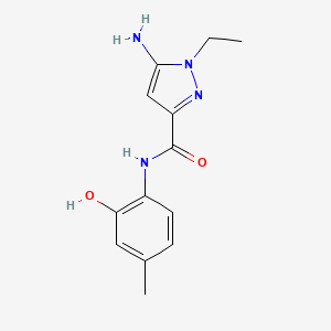molecular formula C13H16N4O2 B1653550 5-amino-1-ethyl-N-(2-hydroxy-4-methylphenyl)-1H-pyrazole-3-carboxamide CAS No. 1856070-61-5