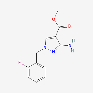 molecular formula C12H12FN3O2 B1653553 methyl 3-amino-1-(2-fluorobenzyl)-1H-pyrazole-4-carboxylate CAS No. 1856071-27-6