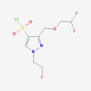 molecular formula C8H10ClF3N2O3S B1653555 3-[(2,2-difluoroethoxy)methyl]-1-(2-fluoroethyl)-1H-pyrazole-4-sulfonyl chloride CAS No. 1856073-18-1