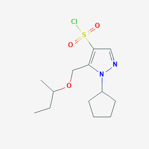 molecular formula C13H21ClN2O3S B1653560 5-(sec-butoxymethyl)-1-cyclopentyl-1H-pyrazole-4-sulfonyl chloride CAS No. 1856080-27-7