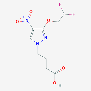 molecular formula C9H11F2N3O5 B1653562 4-[3-(2,2-difluoroethoxy)-4-nitro-1H-pyrazol-1-yl]butanoic acid CAS No. 1856084-12-2