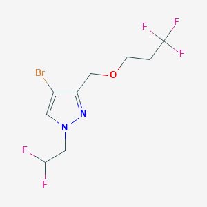 molecular formula C9H10BrF5N2O B1653564 4-bromo-1-(2,2-difluoroethyl)-3-[(3,3,3-trifluoropropoxy)methyl]-1H-pyrazole CAS No. 1856084-47-3