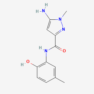 molecular formula C12H14N4O2 B1653571 5-amino-N-(2-hydroxy-5-methylphenyl)-1-methyl-1H-pyrazole-3-carboxamide CAS No. 1856092-28-8