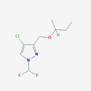 molecular formula C9H13ClF2N2O B1653576 3-(sec-butoxymethyl)-4-chloro-1-(difluoromethyl)-1H-pyrazole CAS No. 1856094-22-8