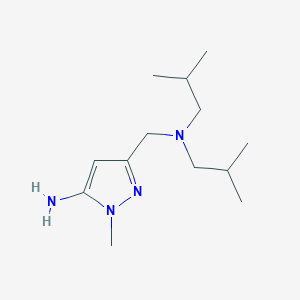 molecular formula C13H26N4 B1653579 3-[(diisobutylamino)methyl]-1-methyl-1H-pyrazol-5-amine CAS No. 1856095-45-8