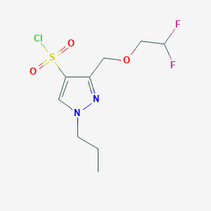 molecular formula C9H13ClF2N2O3S B1653580 3-[(2,2-difluoroethoxy)methyl]-1-propyl-1H-pyrazole-4-sulfonyl chloride CAS No. 1856096-10-0