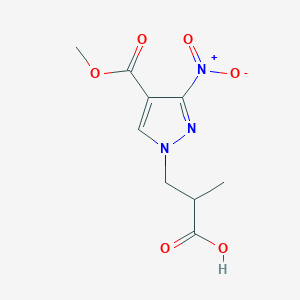 molecular formula C9H11N3O6 B1653583 3-[4-(methoxycarbonyl)-3-nitro-1H-pyrazol-1-yl]-2-methylpropanoic acid CAS No. 1856097-29-4