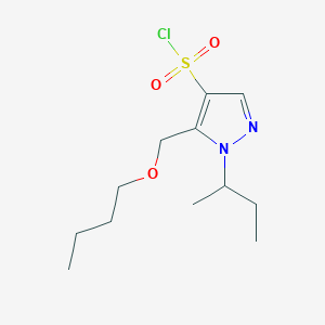 molecular formula C12H21ClN2O3S B1653586 5-(butoxymethyl)-1-sec-butyl-1H-pyrazole-4-sulfonyl chloride CAS No. 1856097-88-5