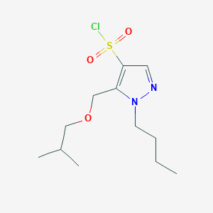 molecular formula C12H21ClN2O3S B1653587 1-butyl-5-(isobutoxymethyl)-1H-pyrazole-4-sulfonyl chloride CAS No. 1856097-92-1