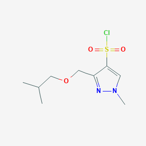 molecular formula C9H15ClN2O3S B1653589 3-(isobutoxymethyl)-1-methyl-1H-pyrazole-4-sulfonyl chloride CAS No. 1856098-97-9