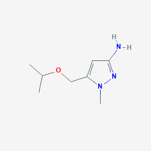 molecular formula C8H15N3O B1653603 5-(isopropoxymethyl)-1-methyl-1H-pyrazol-3-amine CAS No. 1856102-38-9
