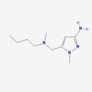 molecular formula C10H20N4 B1653604 5-{[butyl(methyl)amino]methyl}-1-methyl-1H-pyrazol-3-amine CAS No. 1856102-39-0